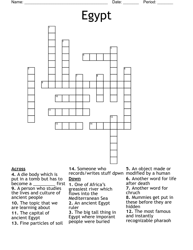 Egypt Crossword