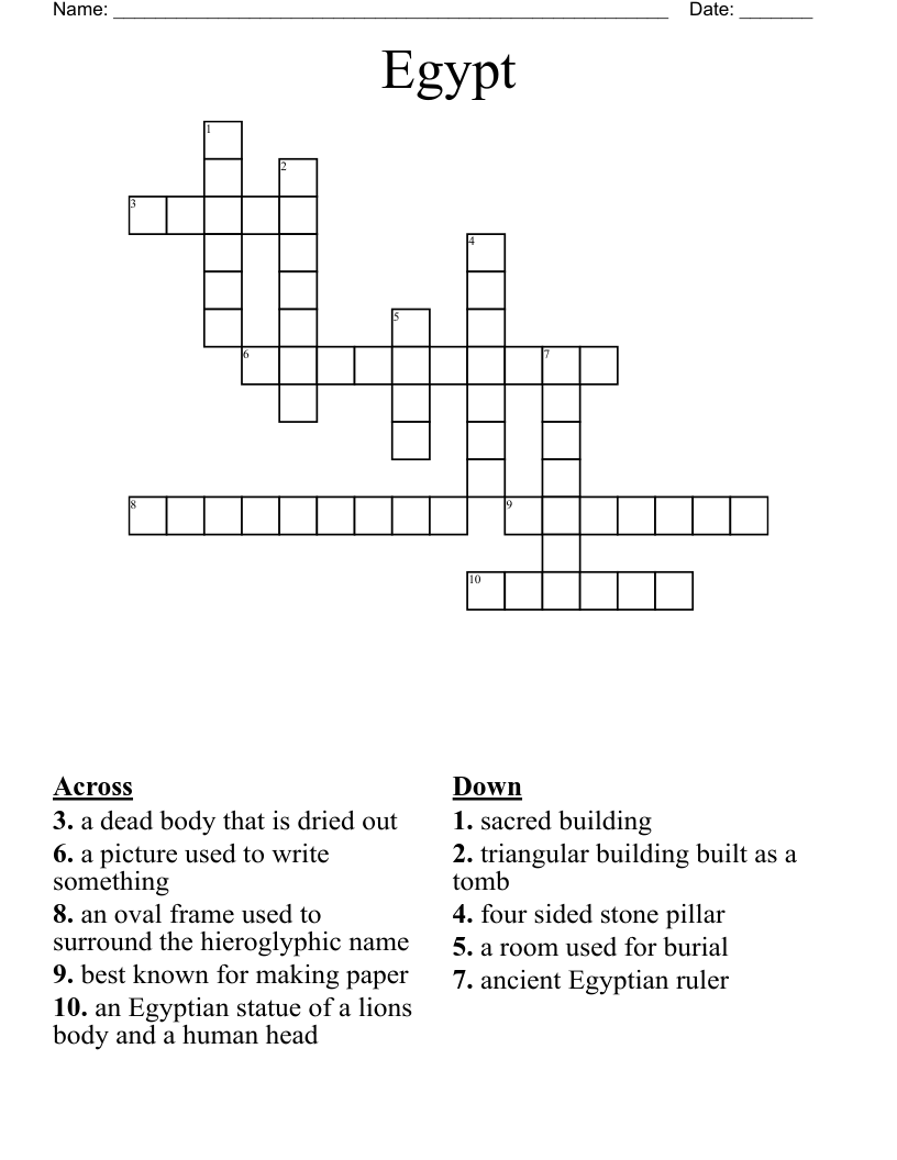 Egypt Crossword