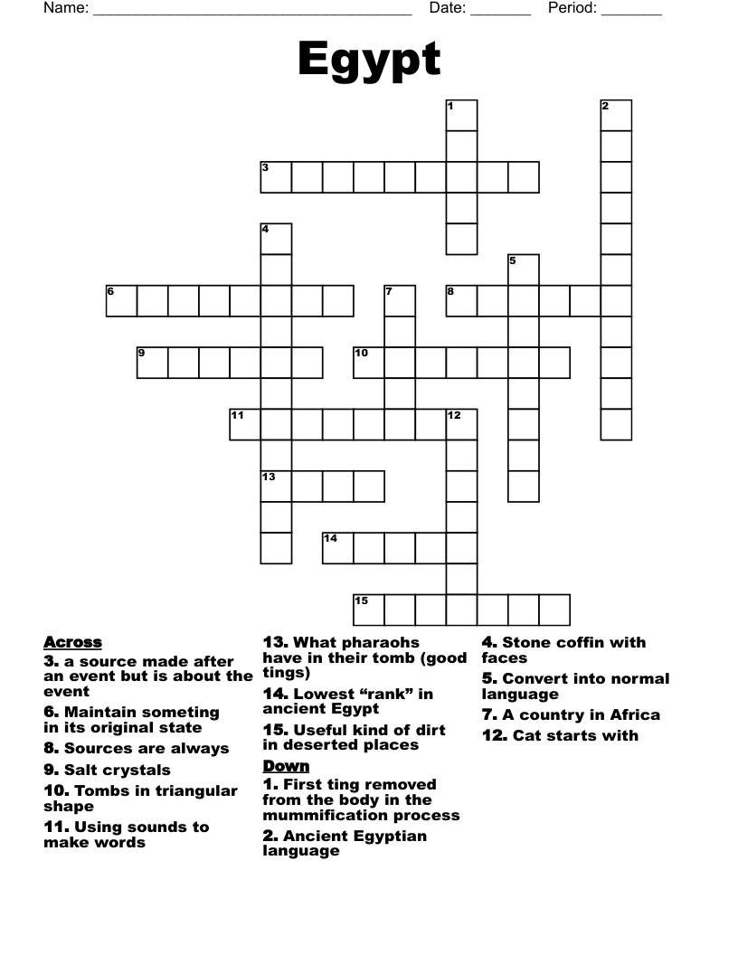 Egypt Crossword
