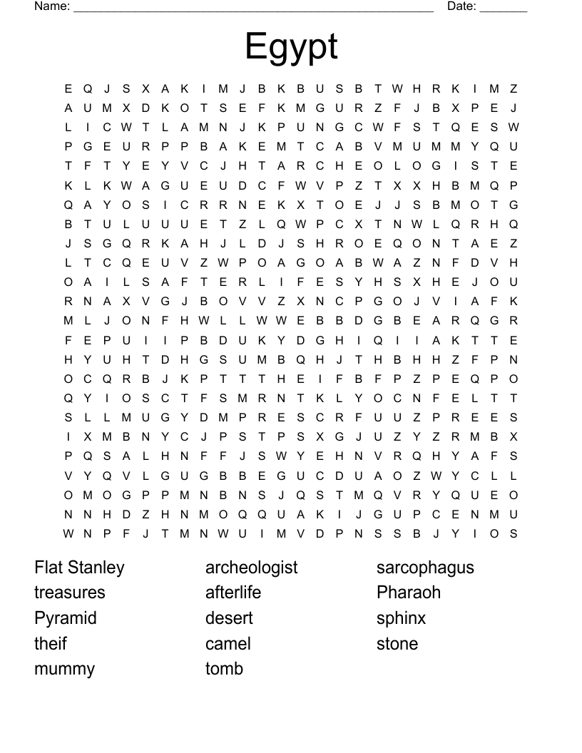 Egypt Word Search