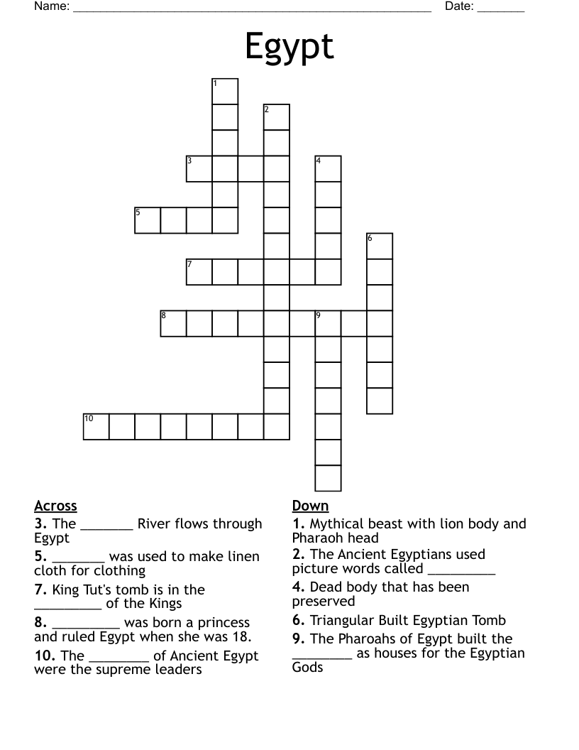 Egypt Crossword