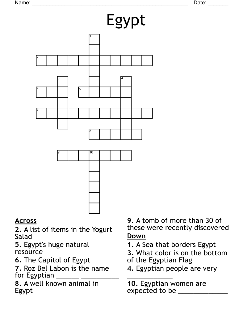 Egypt Crossword