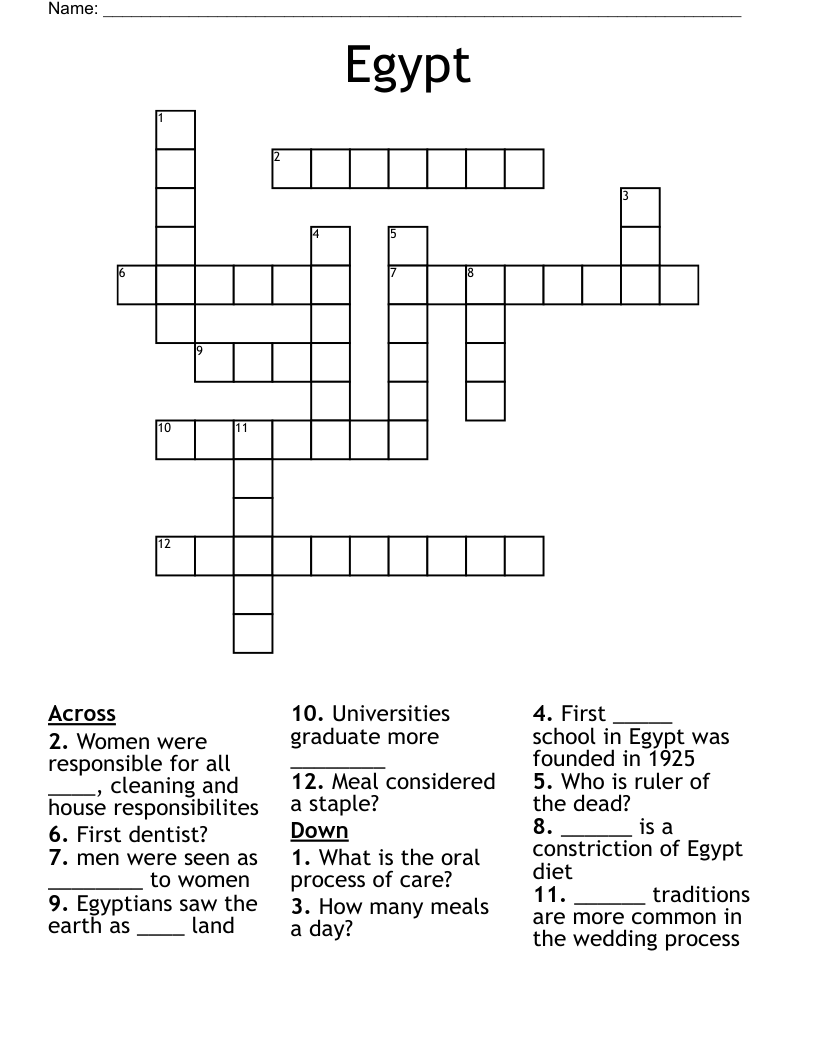 Egypt Crossword
