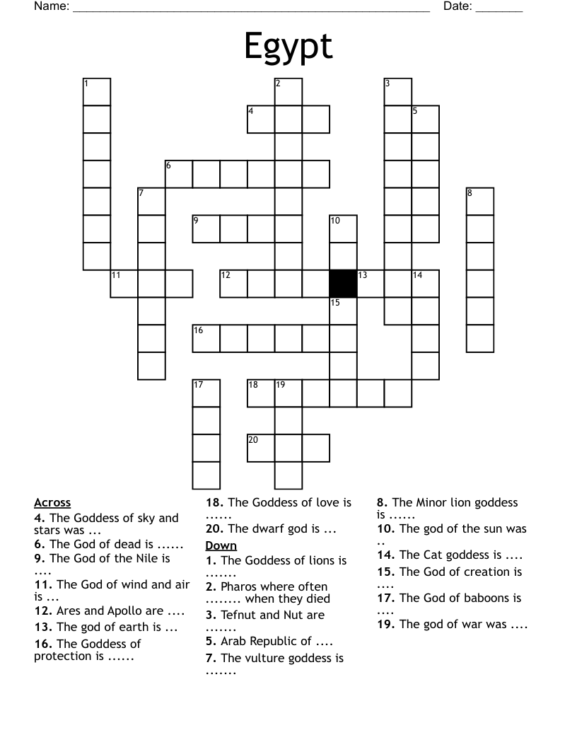 Egypt Crossword