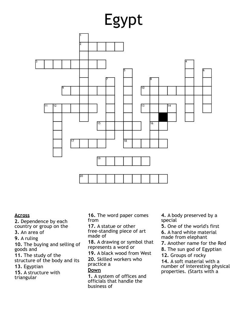 Egypt Crossword