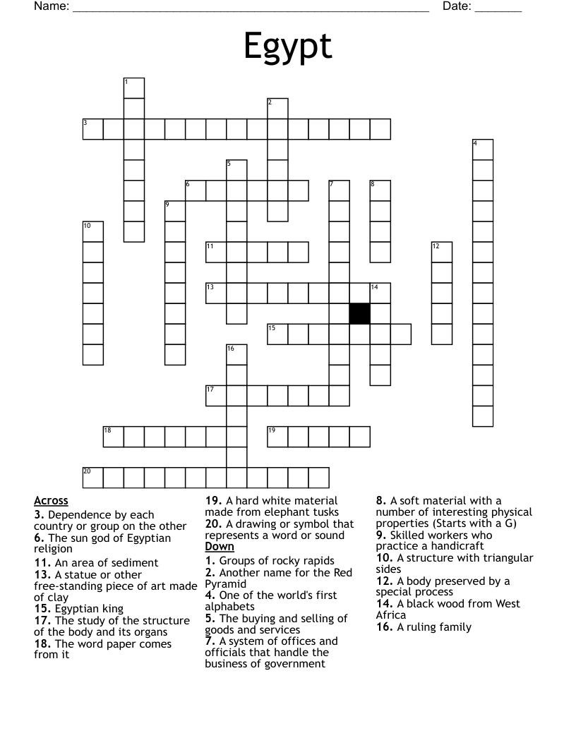 Egypt Crossword