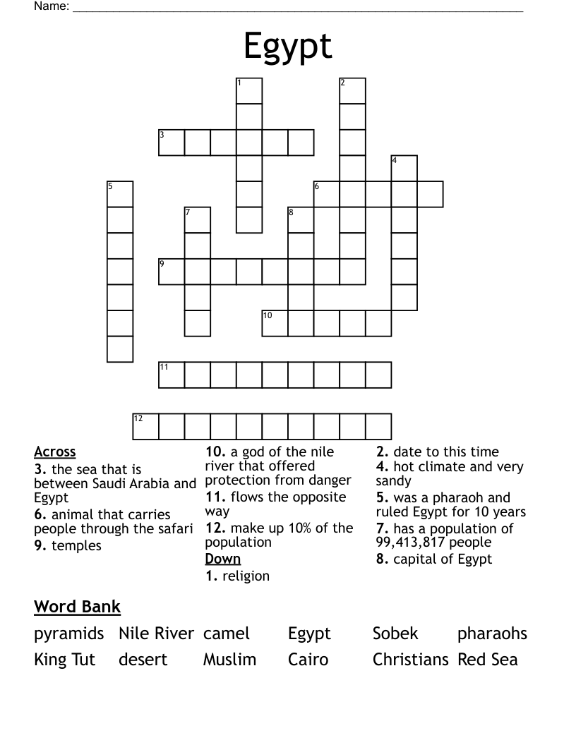 Egypt Crossword