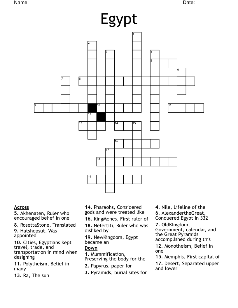 Egypt Crossword