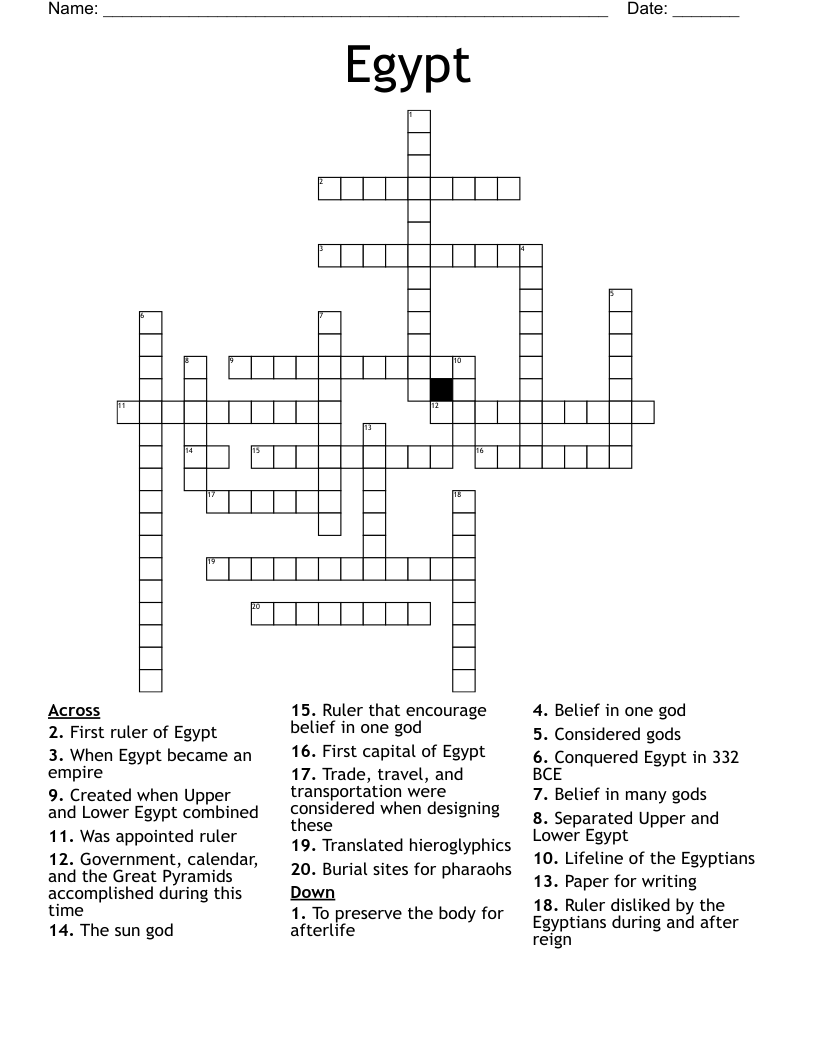 Egypt Crossword