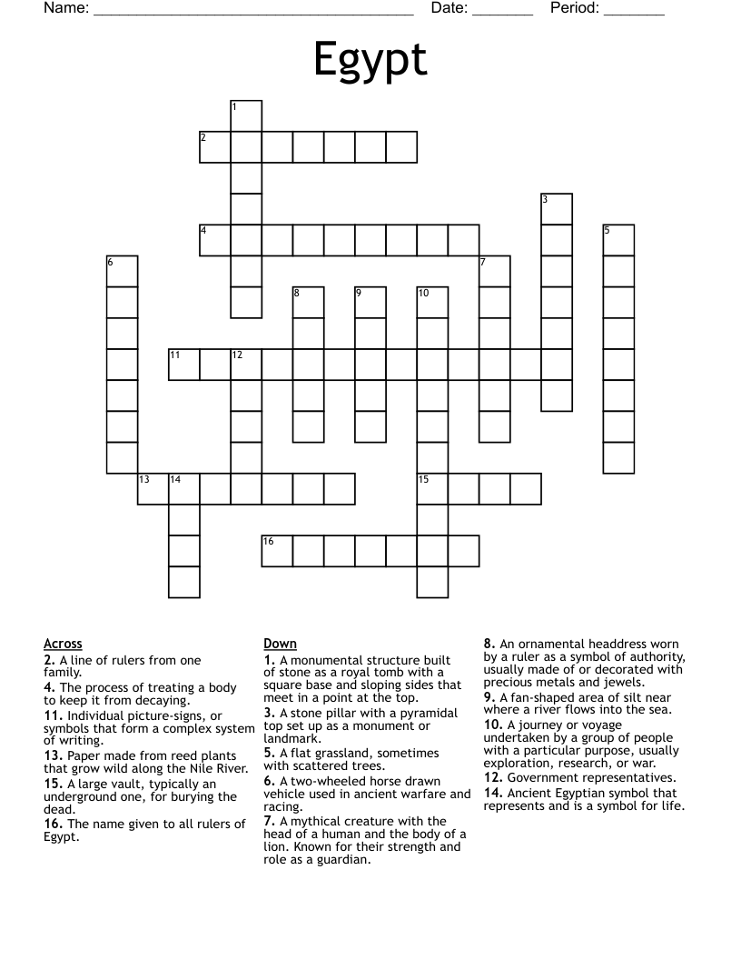 Egypt Crossword