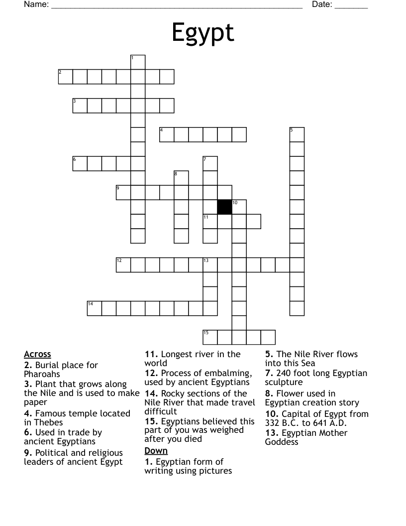 Egypt Crossword