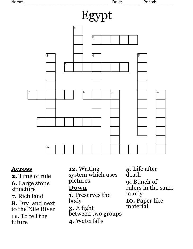 Egypt Crossword