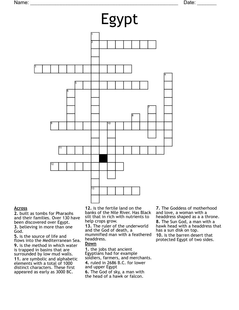 Egypt Crossword