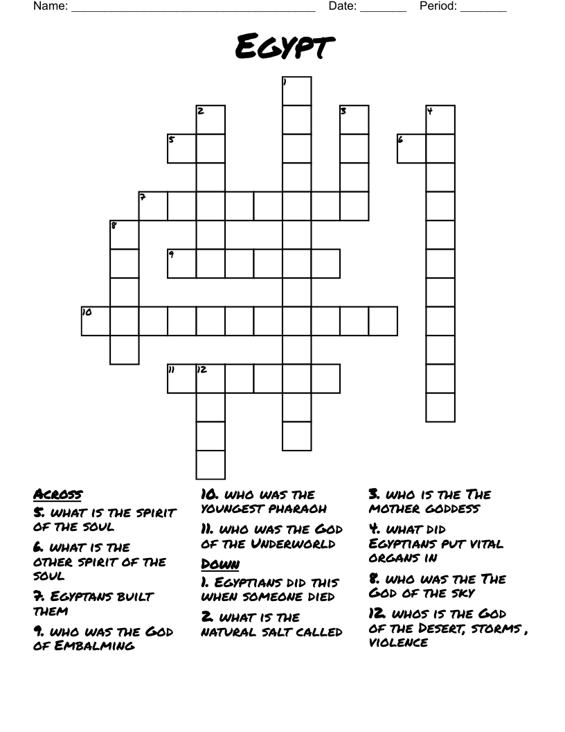 Egypt Crossword