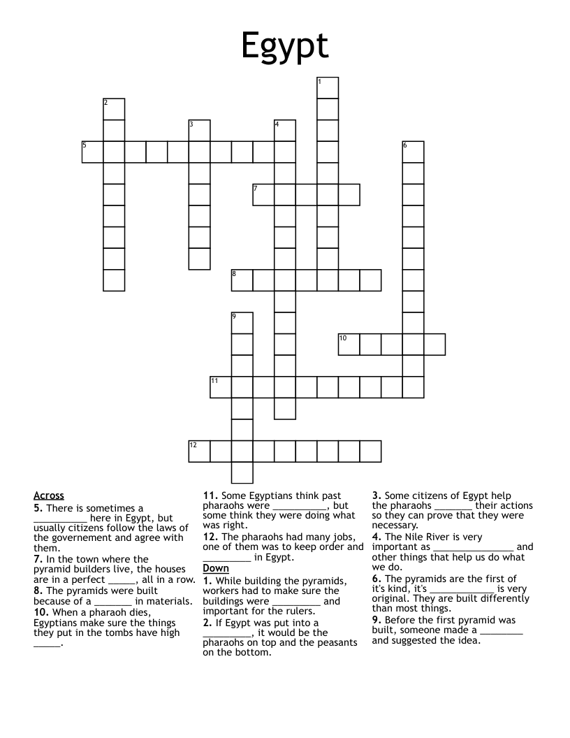 Egypt Crossword