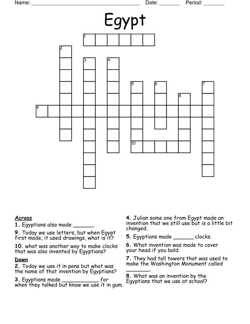 Egypt Crossword