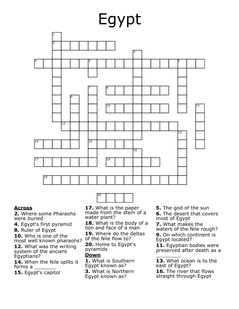 Egypt Crossword