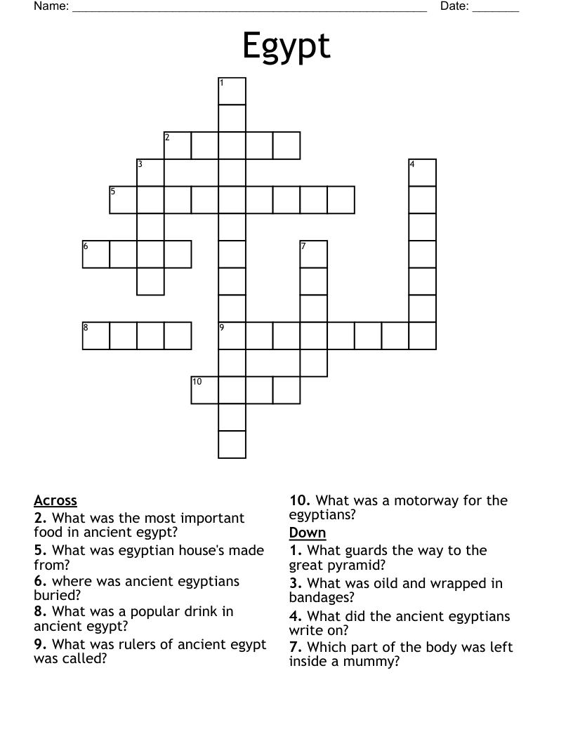 Egypt Crossword