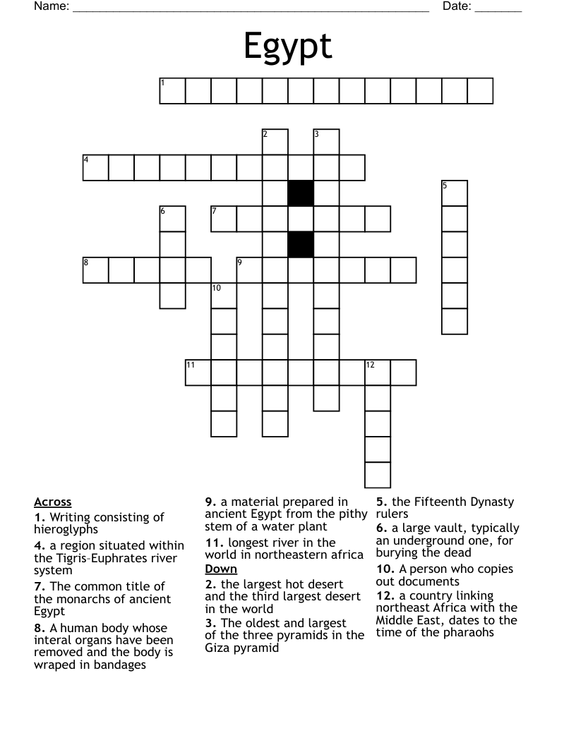 Egypt Crossword