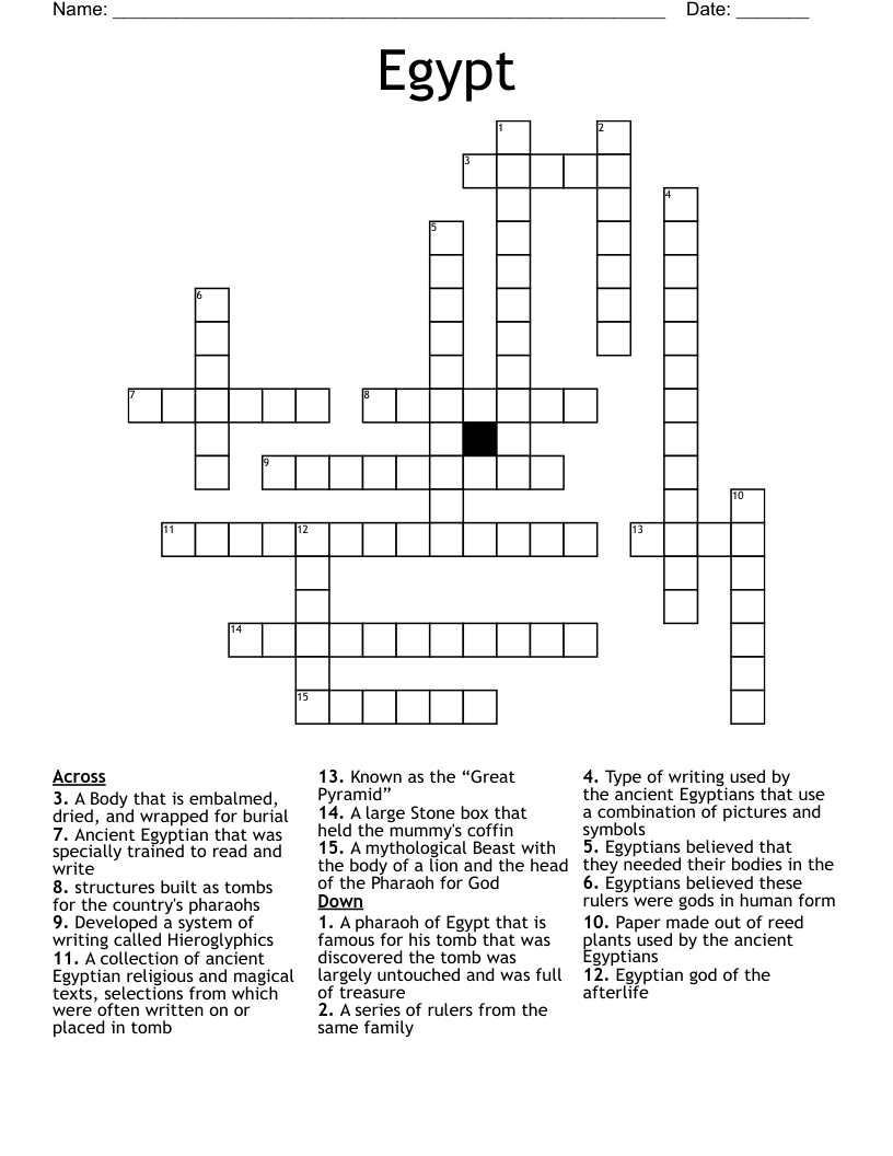 Egypt Crossword