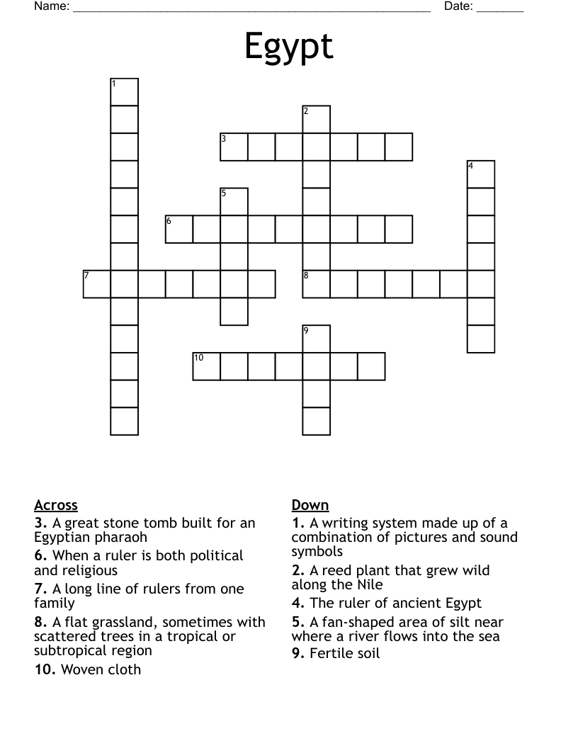 Egypt Crossword
