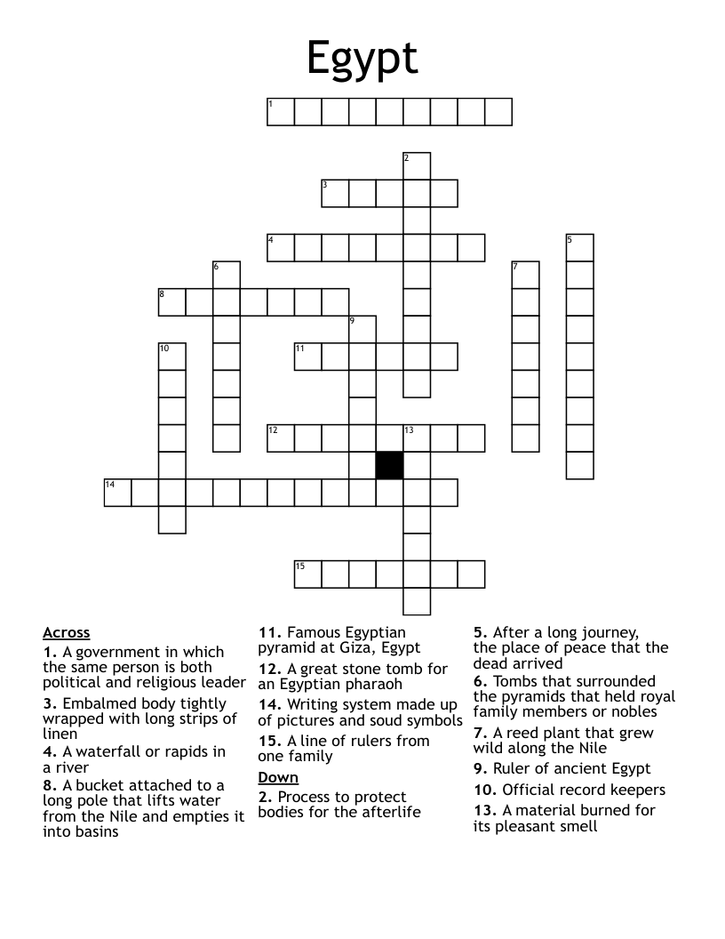 Egypt Crossword