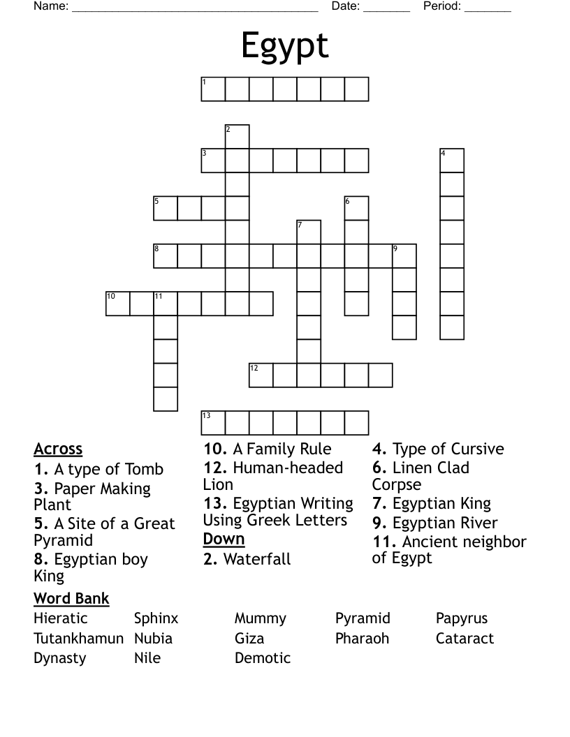 Egypt Crossword