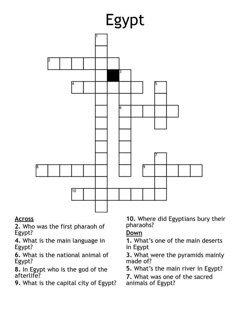 Egypt Crossword