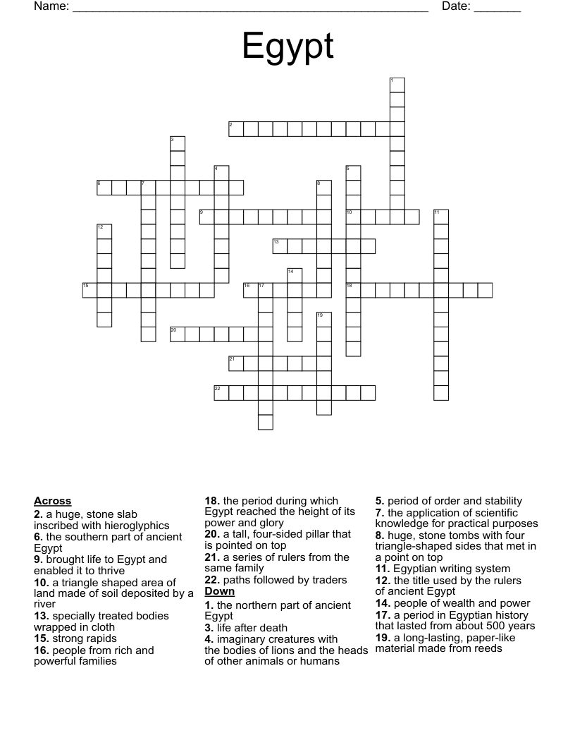 Egypt Crossword