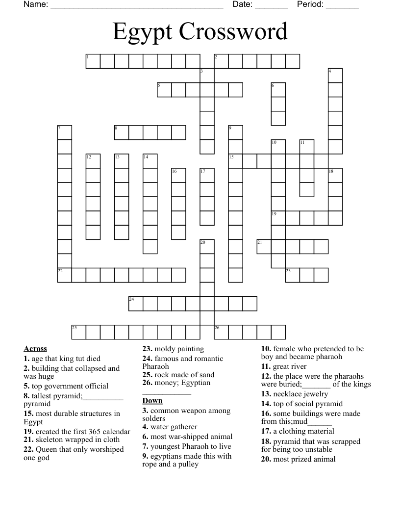 Egypt Crossword