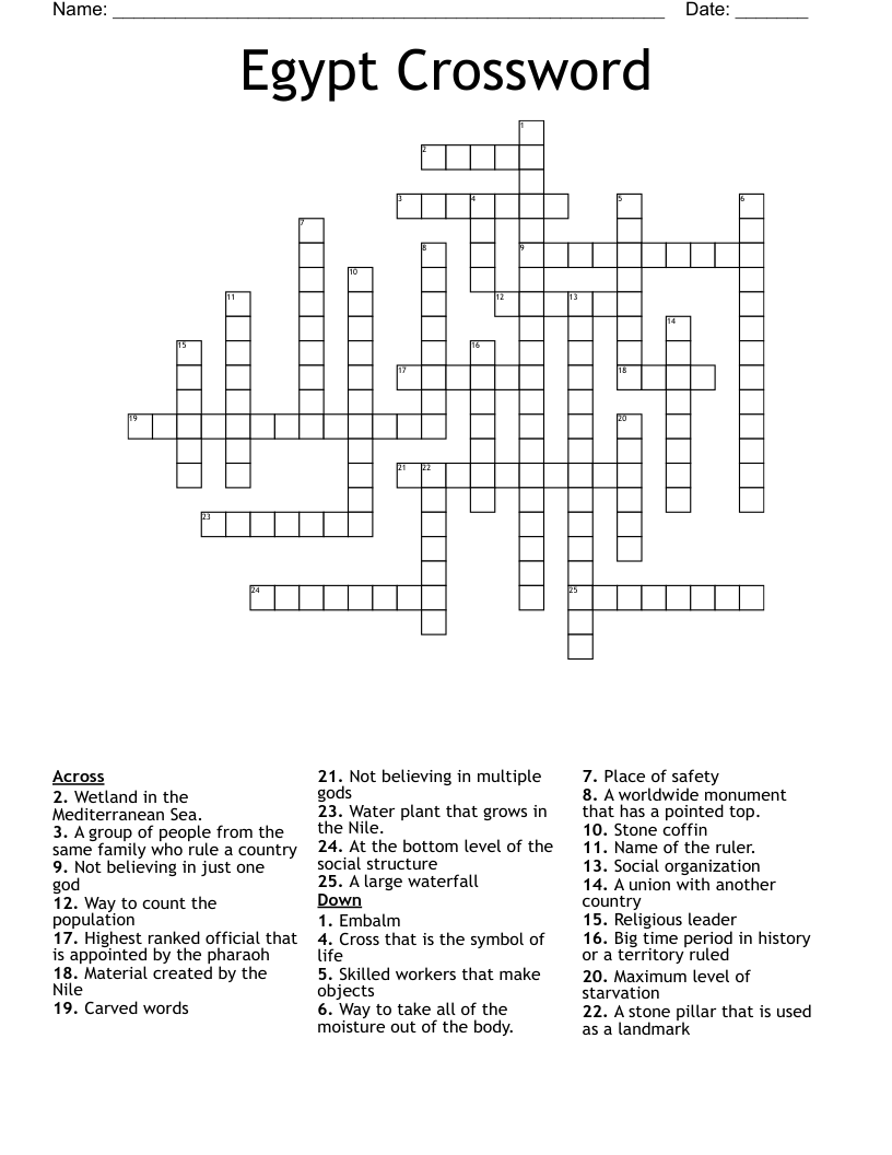 Egypt Crossword