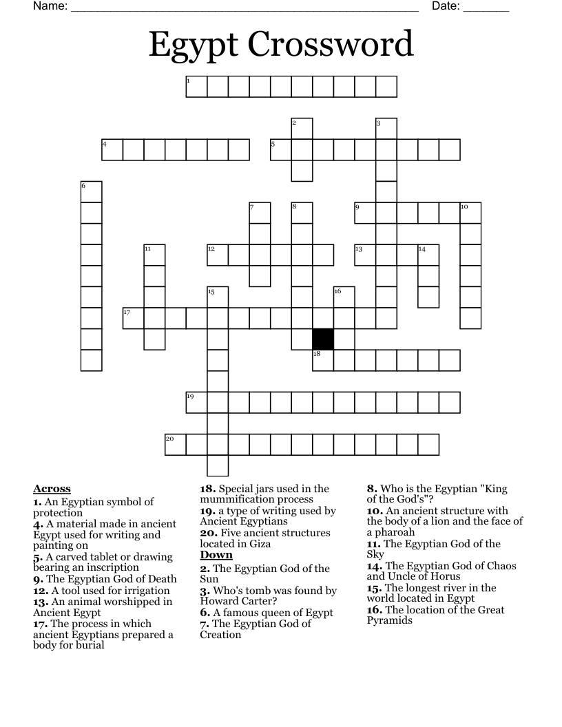 Egypt Crossword