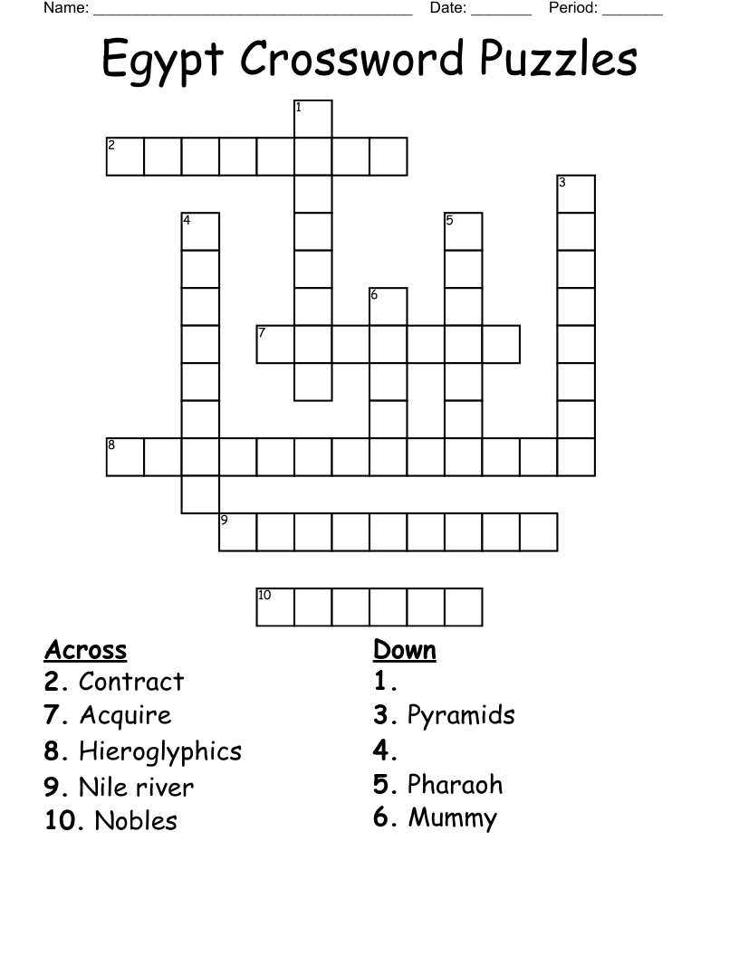 Egypt Crossword Puzzles