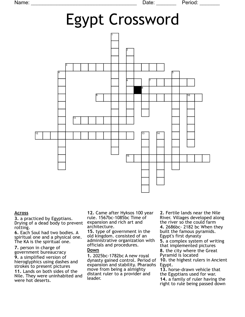 Egypt Crossword 