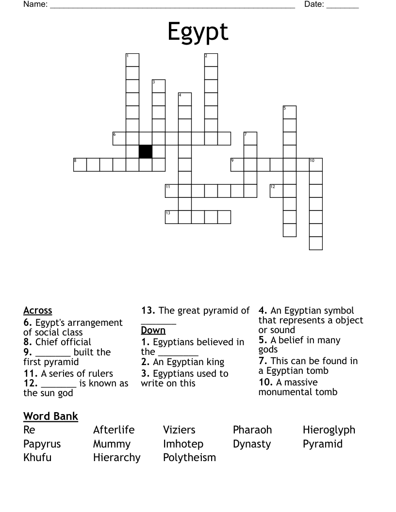 Egypt  Crossword