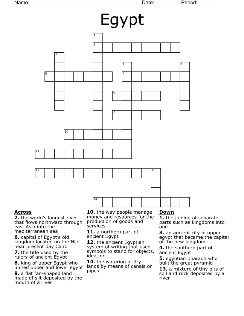 Egypt  Crossword