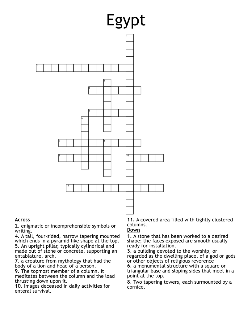 Egypt  Crossword
