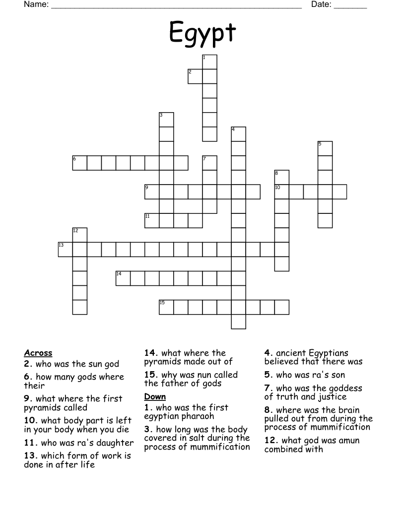Egypt   Crossword