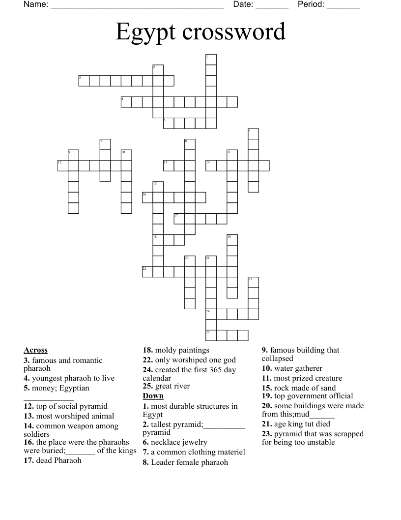 Egypt crossword