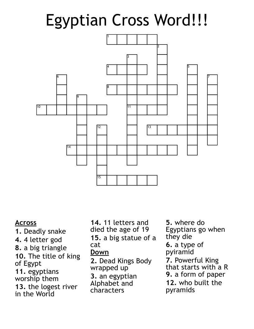 Egyptian Cross Word!!!