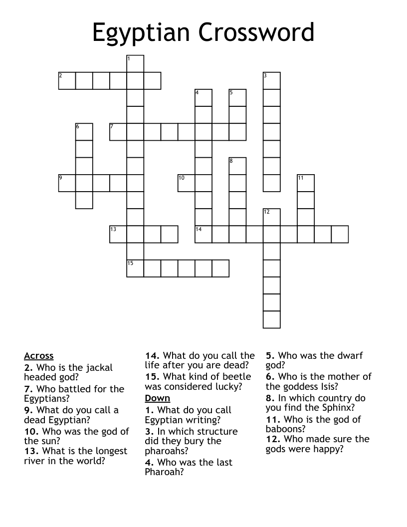 Egyptian Crossword