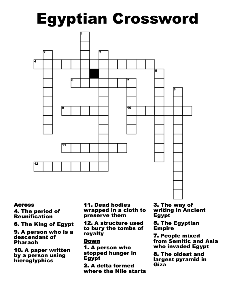 Egyptian Crossword
