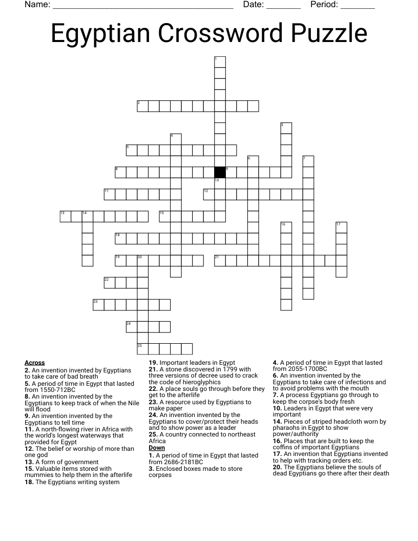 Egyptian Crossword Puzzle