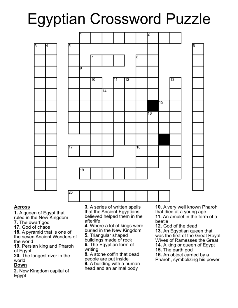 Egyptian Crossword Puzzle