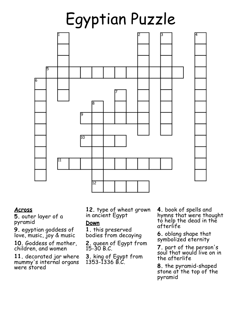 Egyptian Puzzle Crossword