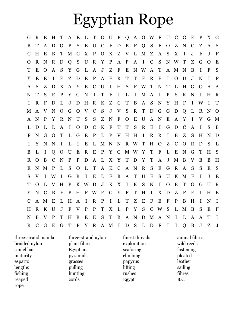 Egyptian Rope Word Search