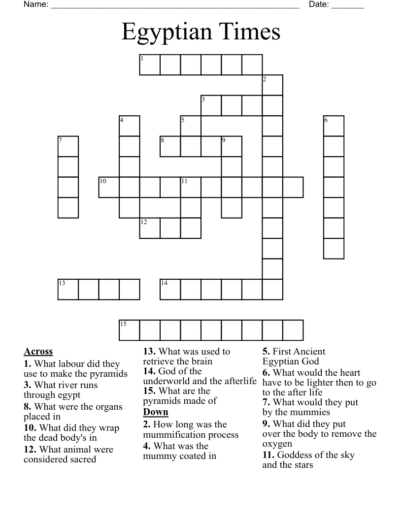 Egyptian Times  Crossword