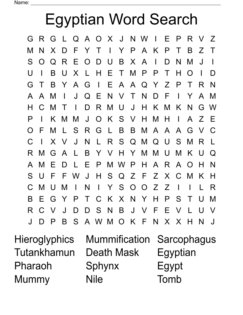 Egyptian Word Search