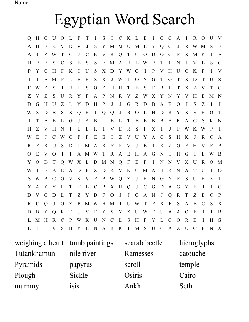 Egyptian Word Search