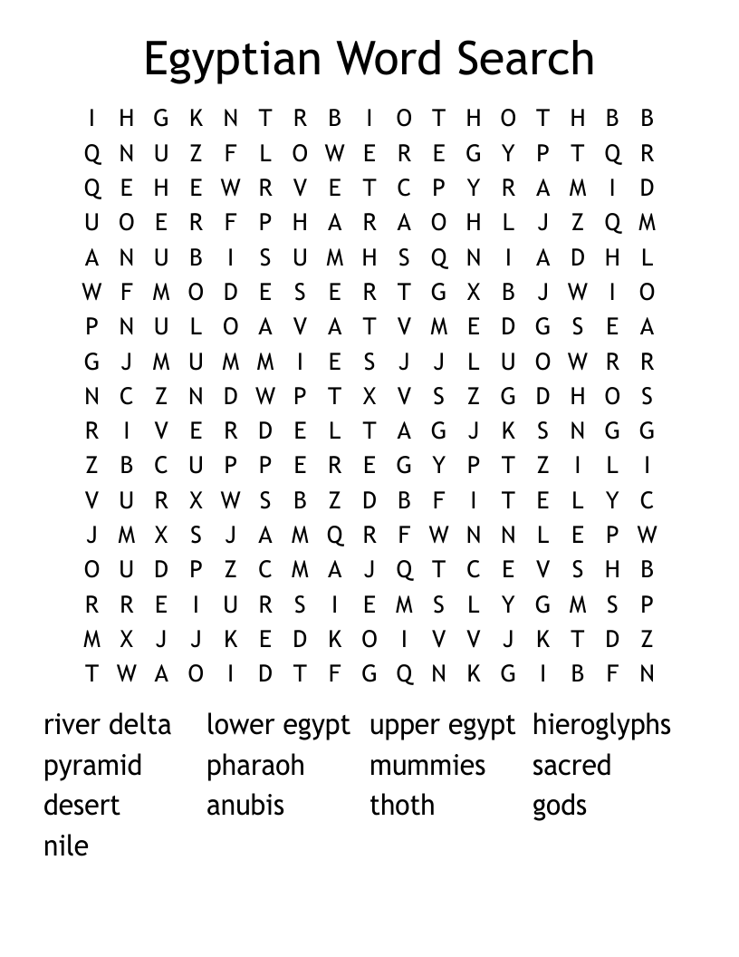 Egyptian Word Search